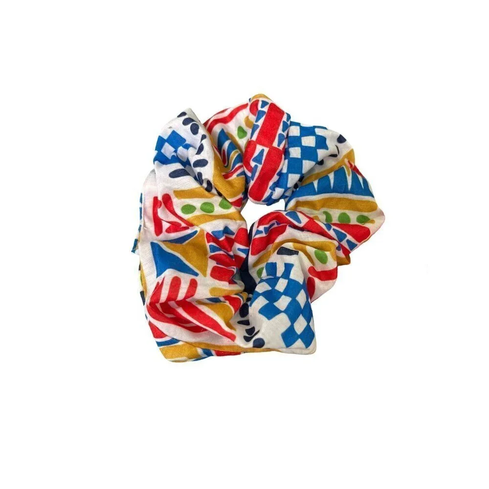 Vintage 1980s Fabric Scrunchies Set of 4 One Size Multicolor